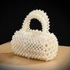 Elegante bolsa de noite com tecelagem de miçangas, estilosa e versátil, bolsa de mão para banquete e festa, bolsa de armazenamento de pérolas para saídas sociais
