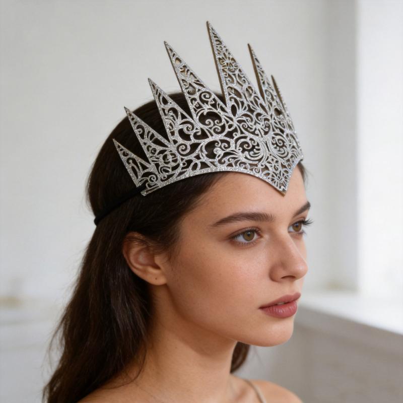 1 Pezzo di Tiara Vintage, Argento, Oro, Nero, Adatta per Feste sul Palco, Accessori per Costumi Cosplay, Costumi di Halloween,