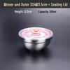 Large Double-Layer Insulated Stainless Steel Bowl with Lid - Anti-Scald, Anti-Drop, for Children and Adults, Ideal for Rice and Soup.
