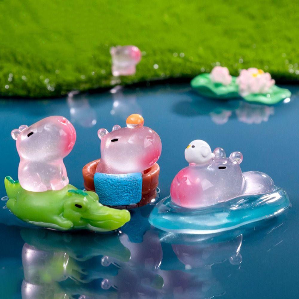 DIY Accessories Luminous Capybara Statue Resin Mini Animals Figurine Party Festival