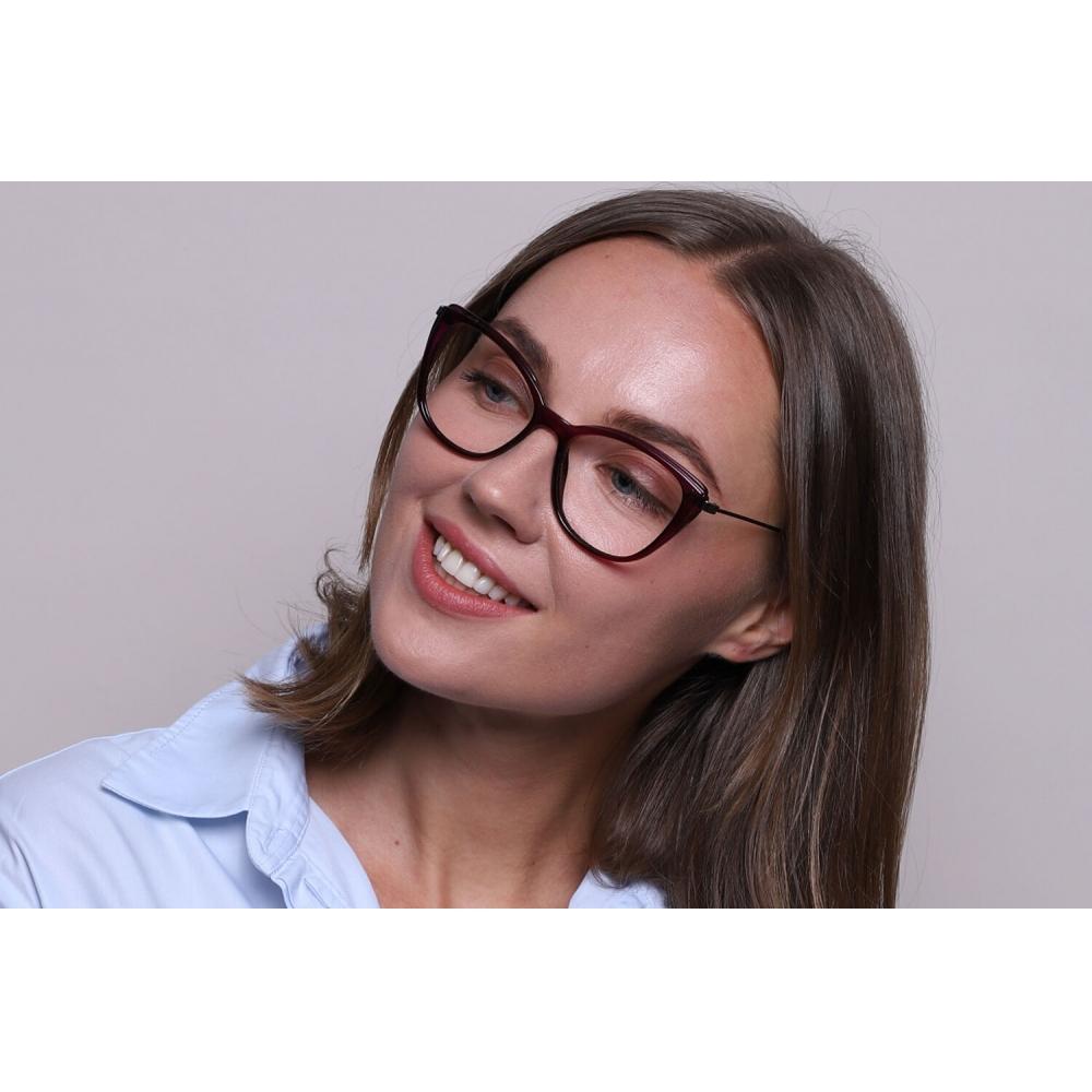Full Rim Cat Eye Transparent Dark Purple Smartbuy Collection Georggian Cp121c Fashion Women Eyeglasses