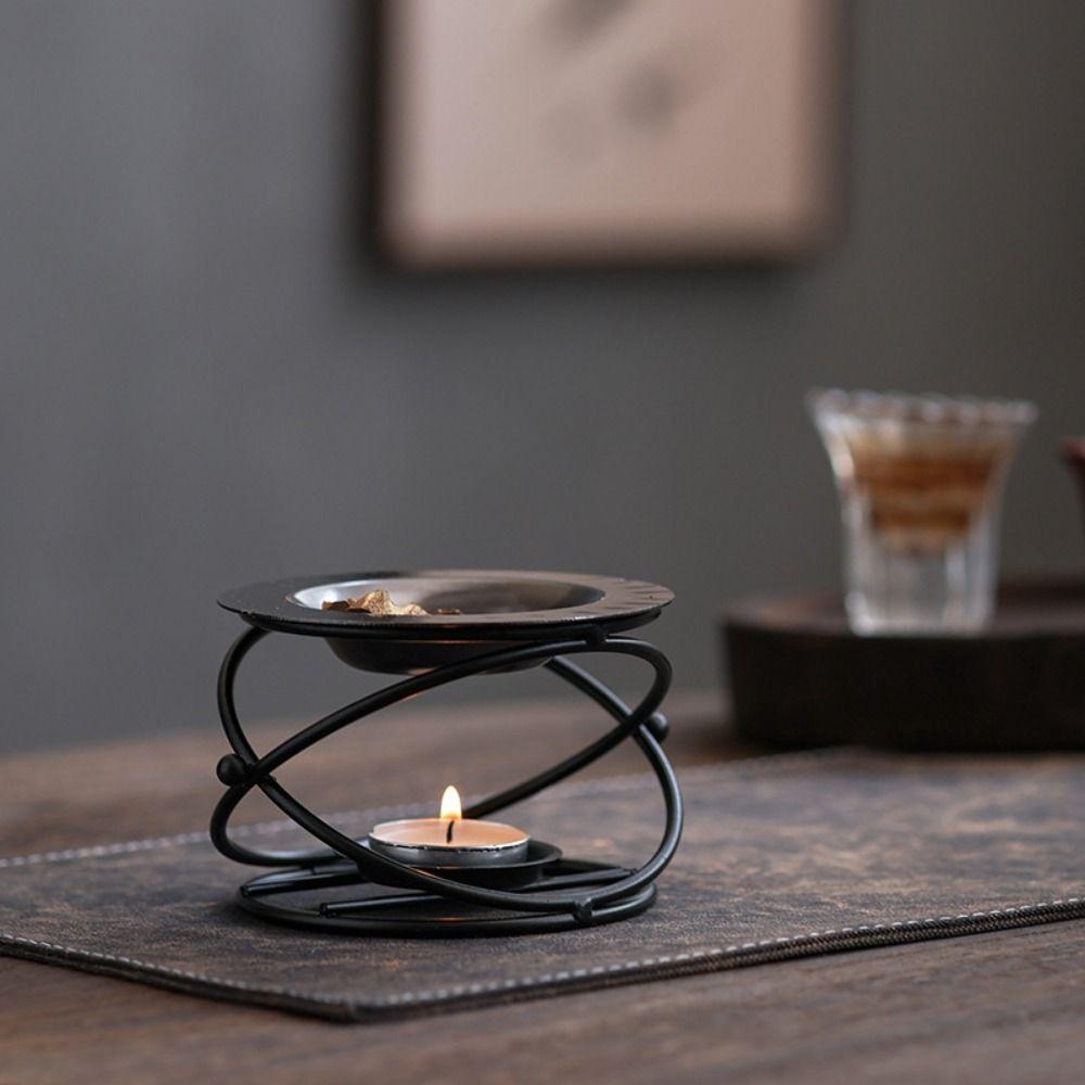 Creative Metal Incense Burner Polygon Candle Heating Holder Essential Oil Warmer  Yoga Practice