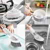Removable Sponge Kitchen Cleaning Brush 3 In 1 Pot Washing Brush Scrubber Brush  Household Tools