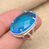 Blue Topaz Gemstone Handmade Jewelry 925 Solid Sterling Silver Ring For Her