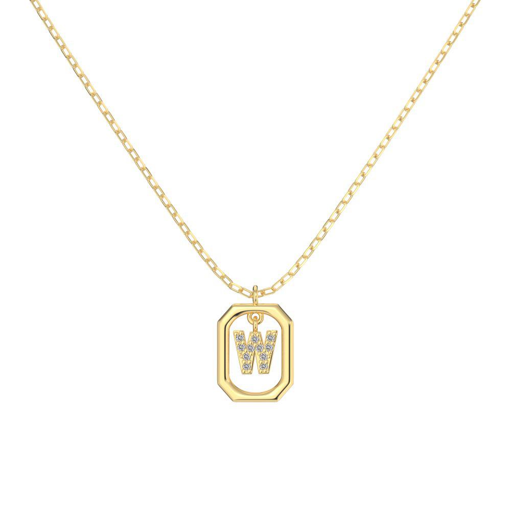 925 Silver Alphabet Pendant Necklace with Zircon Detailing - Women's Elegant & Unique Design