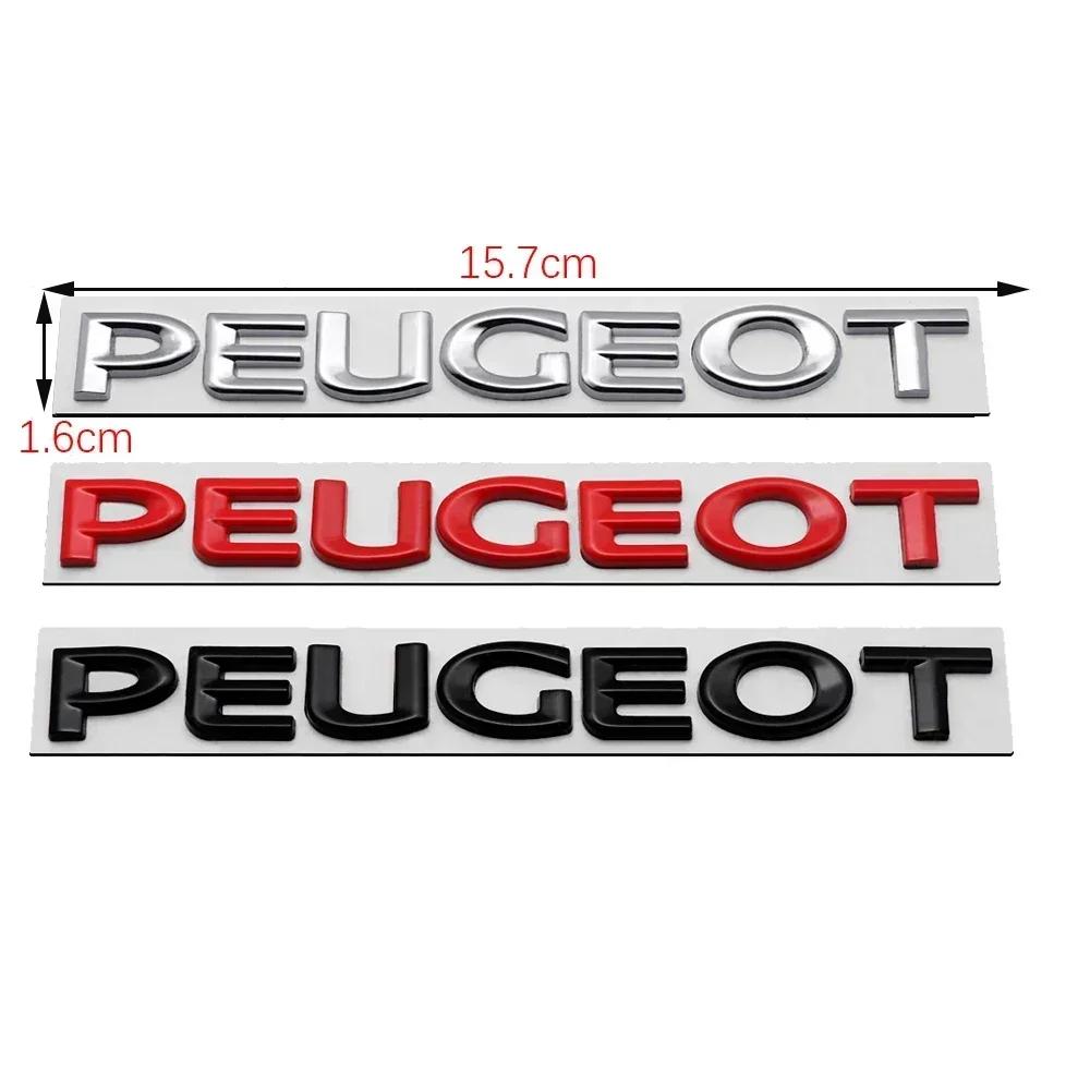 Alloy Car Rear Trunk Badge Sticker for Peugeot 107 208 301 307 308 407 108 206 207 408 2008 5008 Tail Letter Emblem Accessories