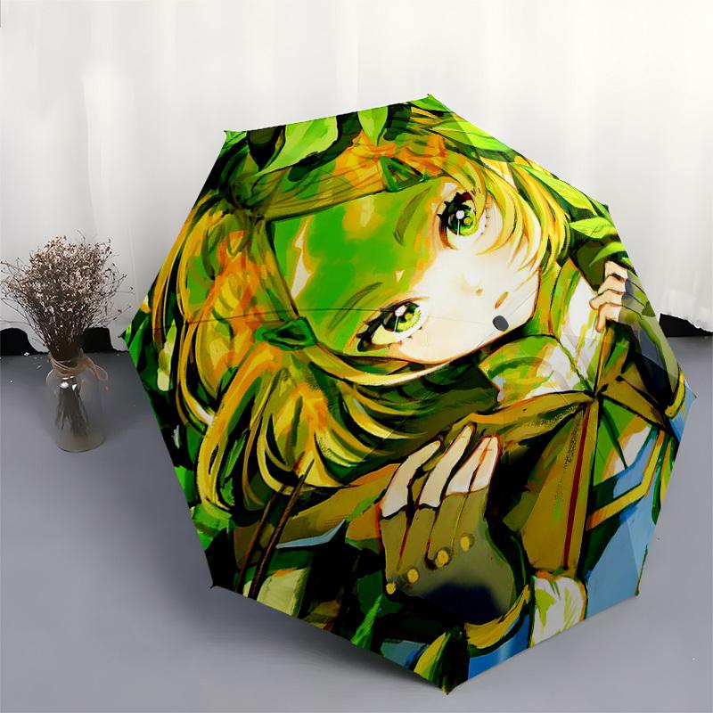 1pc Outdoor Umbrella with Anime Character Print - Automatic Opening/Closing, Portable 3-Fold Design, 8-Rib Iron Frame - Perfect Gift for Fans, Tr