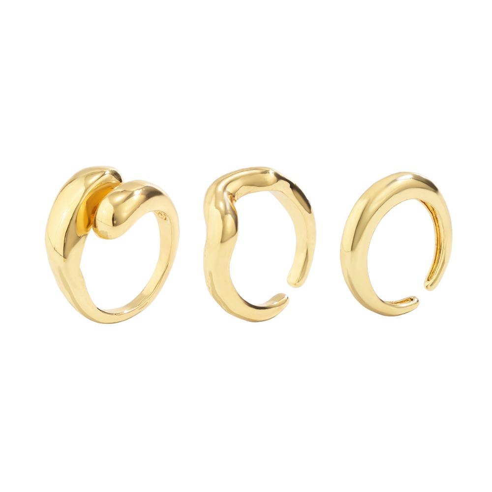 Niszowy otwarty pierścień Metalowy pierścień z teksturą Zestaw pierścionków