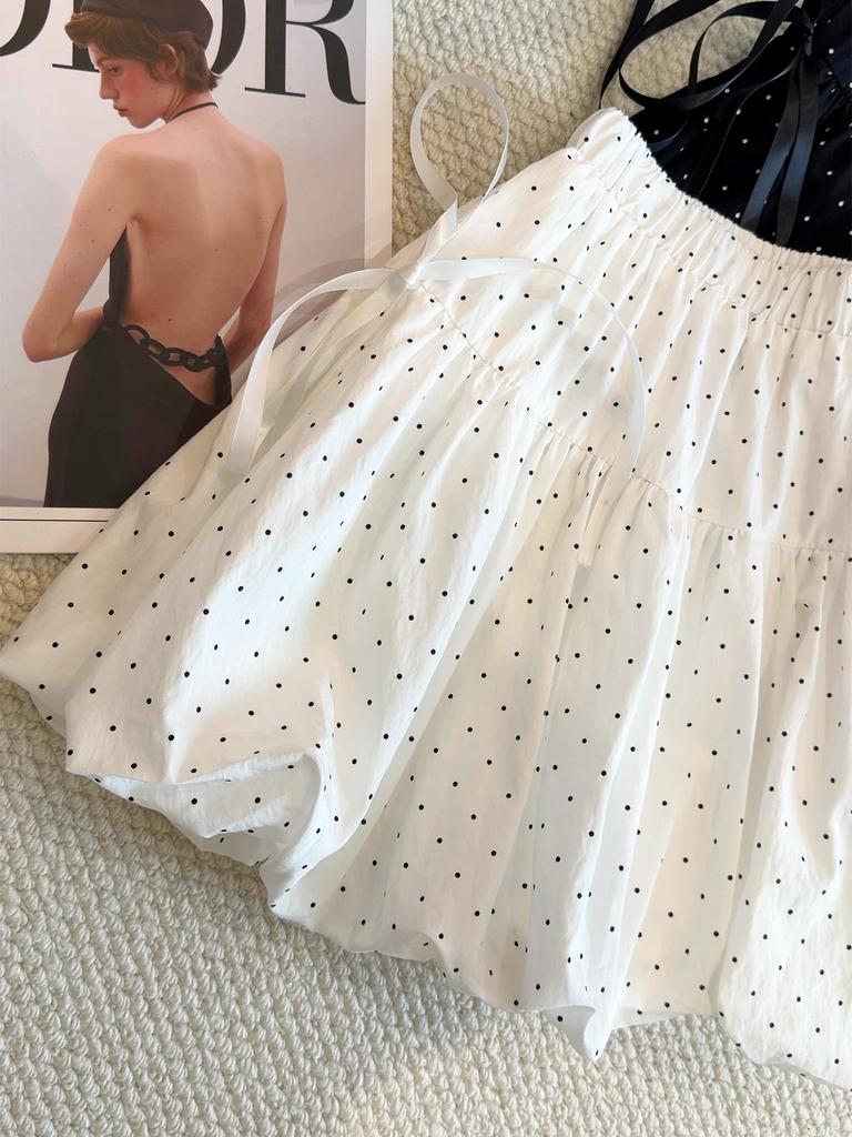 Women's 2026 Summer High-Waisted Polka Dot Anti-Exposure Slim Skirt