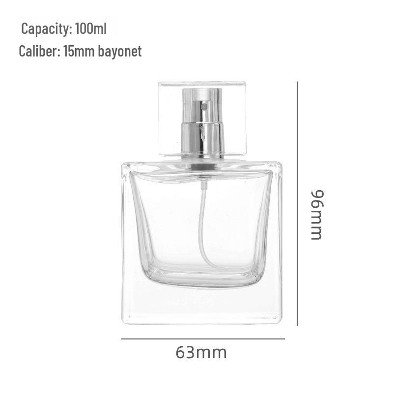 100ml 15-Hole Clear Glass Perfume Spray Bottle with Plastic Cap - Large Capacity & Portable