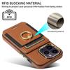 For iPhone 15 PU Leather+TPU Phone Case Card Slots RFID Blocking Kickstand Cover