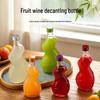 Transparent Engraved Fruit Wine & Juice Portioning Glass Bottle