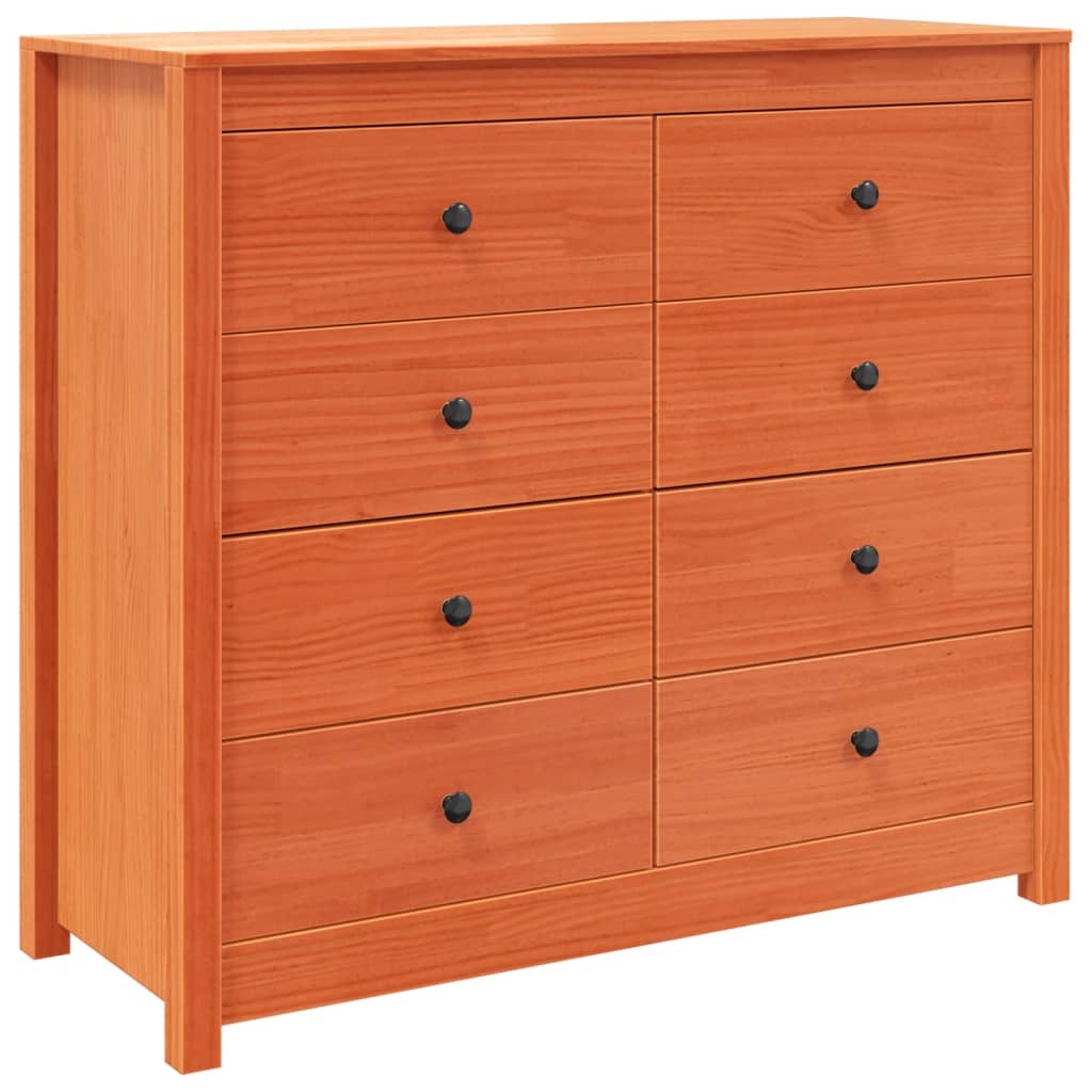 Sideboard Wachsbraun 100 x 40 x 90 cm Massivholz Kiefer