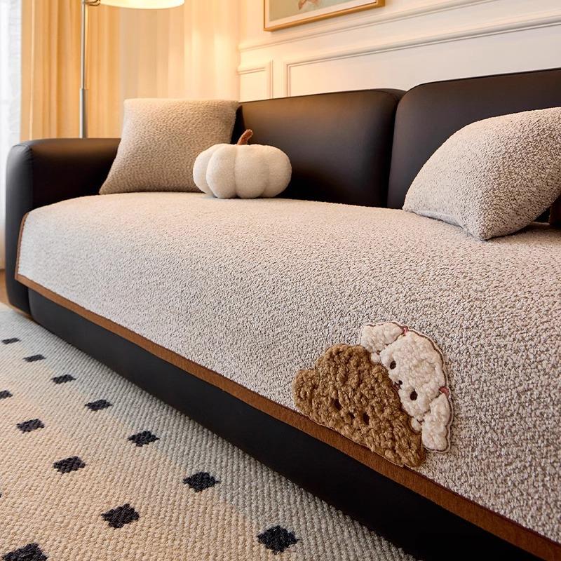 Chenier Premium Sense Pickup Tone Sofa Cushion Universal All Seasons Anti-Cat Scratch Straight Row Sofa Cover Cloth Cushion