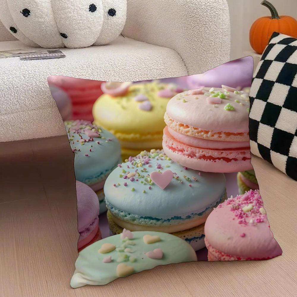 MMacaron Colors Cushion Cover Throw Pillow Cover Hidden Button Durable Polyester Chair Cushion