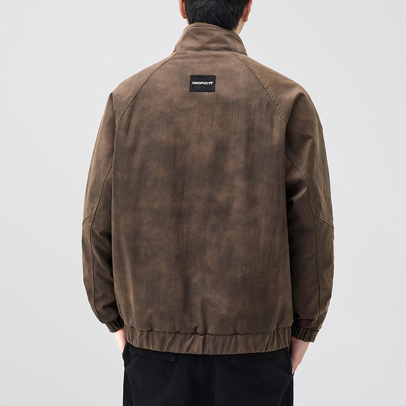 Men's Lambswool Thickened Stand Collar Jacket - Autumn/Winter 2025 Fleece-Lined Pilot Warmth