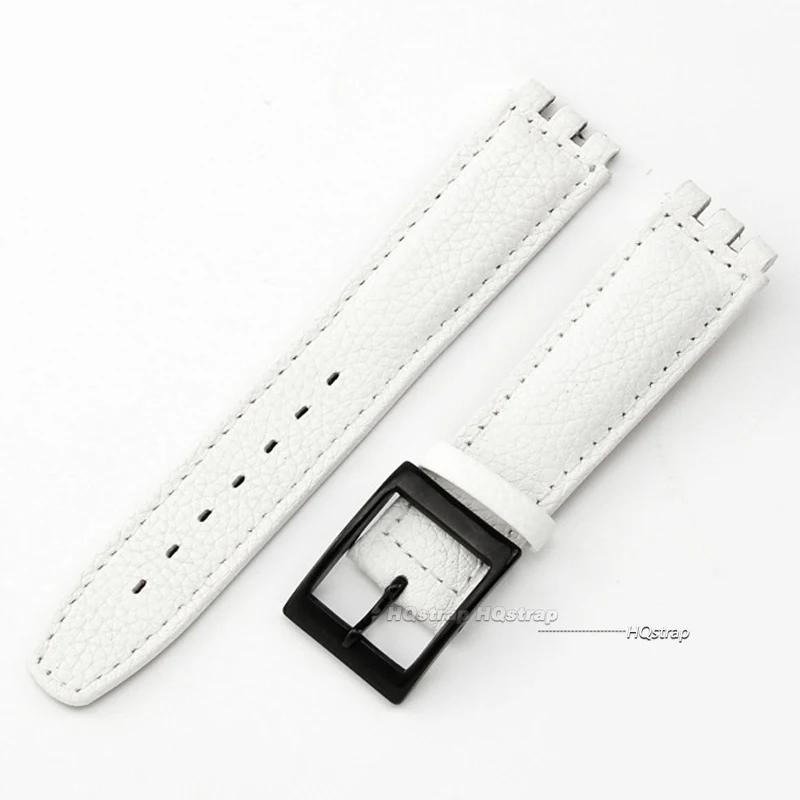 Pasek do zegarka Swatch 17mm Bransoleta ze skóry bydlęcej Wodoodporny Sportowy Zamienny Pasek Akcesoria