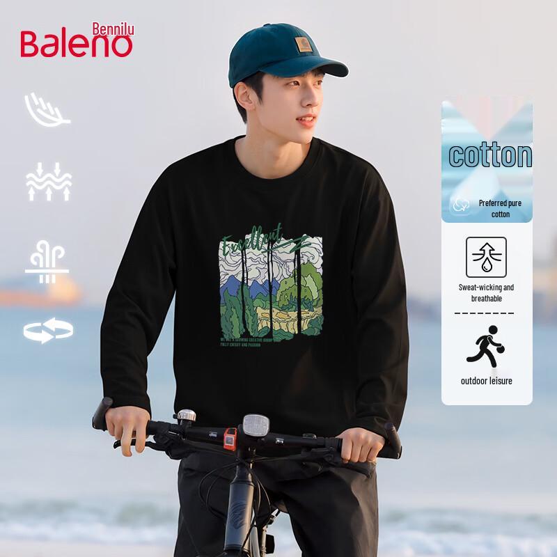 Baleno Men's Pure Cotton Oil Painting Print T-Shirt