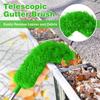 Gutter Cleaning Brush Roofing Tool with Telescopic Extendable Pole 8.2Ft Guard Cleaner Tool Easy Remove Leave, Green