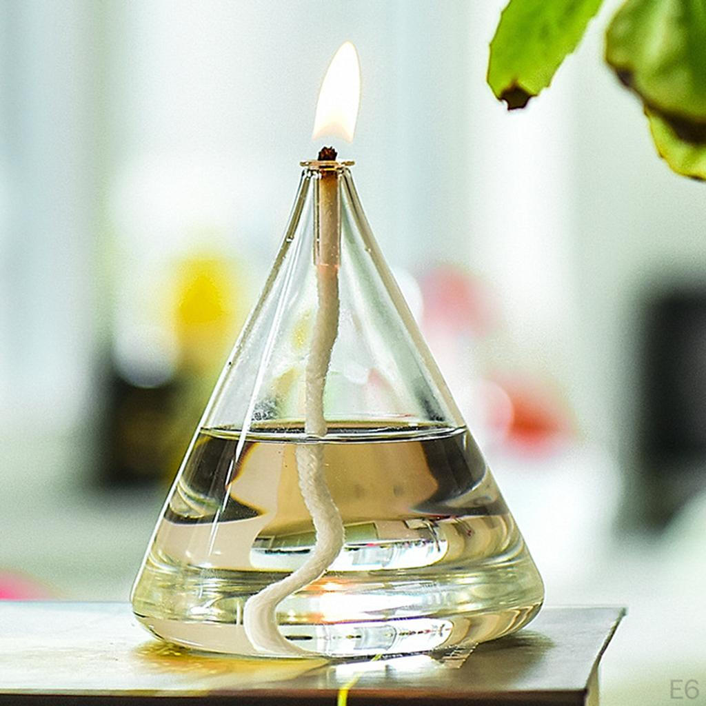 Foukaný Znovu plnitelný Skleněný Lampa Hořící řemeslo Bez kouře Držák na čajovou svíčku