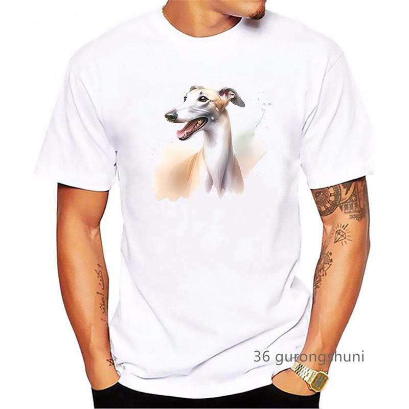 Greyhound Animal Printed T Shirt Men Summer Fashion Tshirt Homme Kawaii Dog Lover TShirt Harajuku Shirt Streetwear