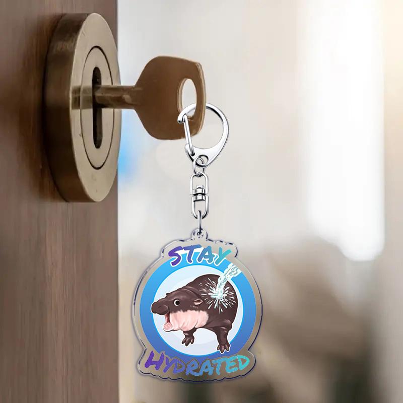 Funny Baby Hippo Cute Keychains Keyring for Accessories Bag Moo Deng Meme Pendant Keyring Jewelry Fans Gifts