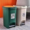 Large Odor-Proof Foot Pedal Trash Can with Lid for Home: Double Opening for Bedroom, Living Room, Kitchen, Bathroom, and Toilet.