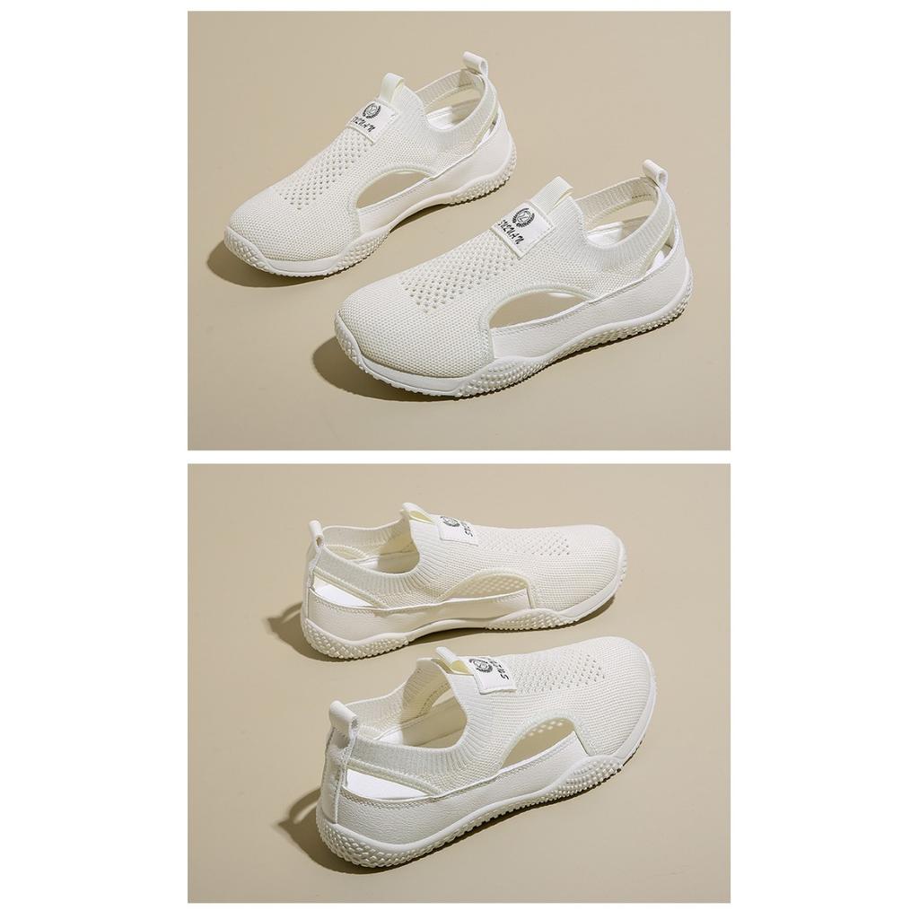 White Sneakers for Women, Casual, Hollow-out, Versatile, and Fly-knit Women's Shoes