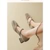 Fashion Mary Jane Shoes 2025 Retro New Super Soft One Word French Square Toe Shallow Mouth Women's Singles