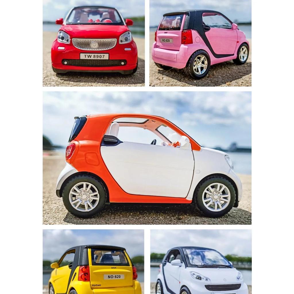 1/24 Slitina Auto Smart Fortwo Kovový Die Cast Hračka Simulační Model Auta Vozidla Sběratelská Ozdoba Dětská Auta Hračky Vánoční Dárky