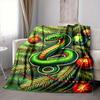 1pc Christmas Snake Ornament Blanket - Lightweight Flannel Fleece with Digital Printing, Soft Warm for Sofa, Travel, Camping, Office Yy251018323