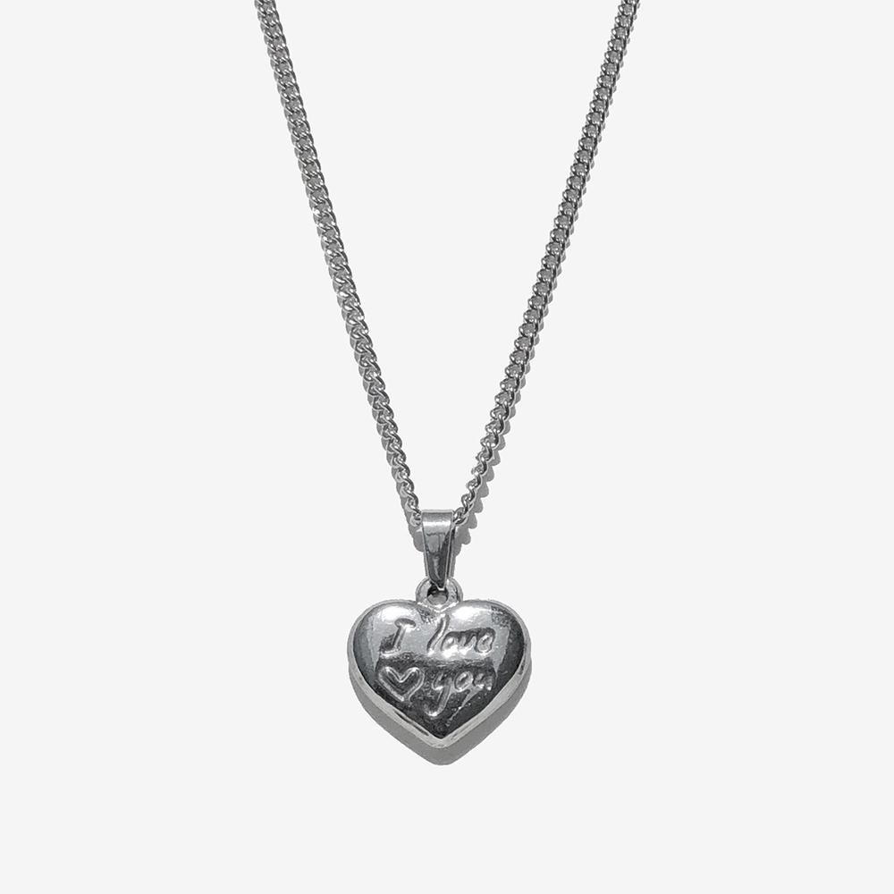 Rush Off Surgical Steel I Love You Pendant Chain Necklace / I Love You Chain Necklace