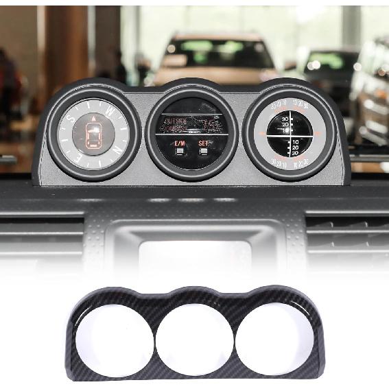

Car Triple Meter Lcd Instrument Decorative Frame Cover Compatible With Toyota FJ Cruiser 2007-2021 Car Center Console Dashboard 3 Meter/Clinometer Carbon fiber pattern