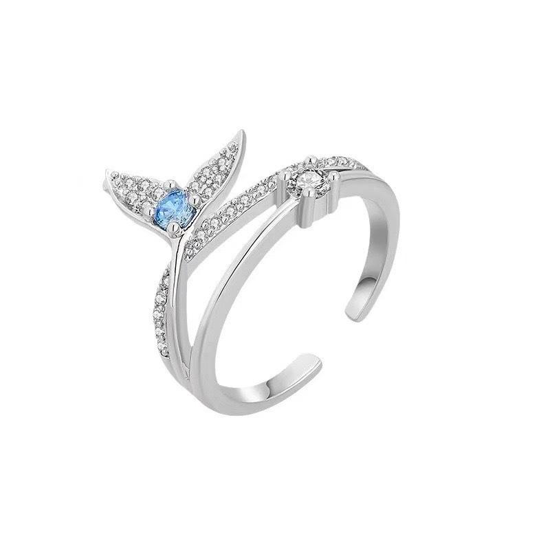 

Новое кольцо с хвостом кита Женское универсальное с высоким чувством класса Легкая роскошь Нишевый дизайн Открытое кольцо Кольцо на указательный палец Ювелирное изделие