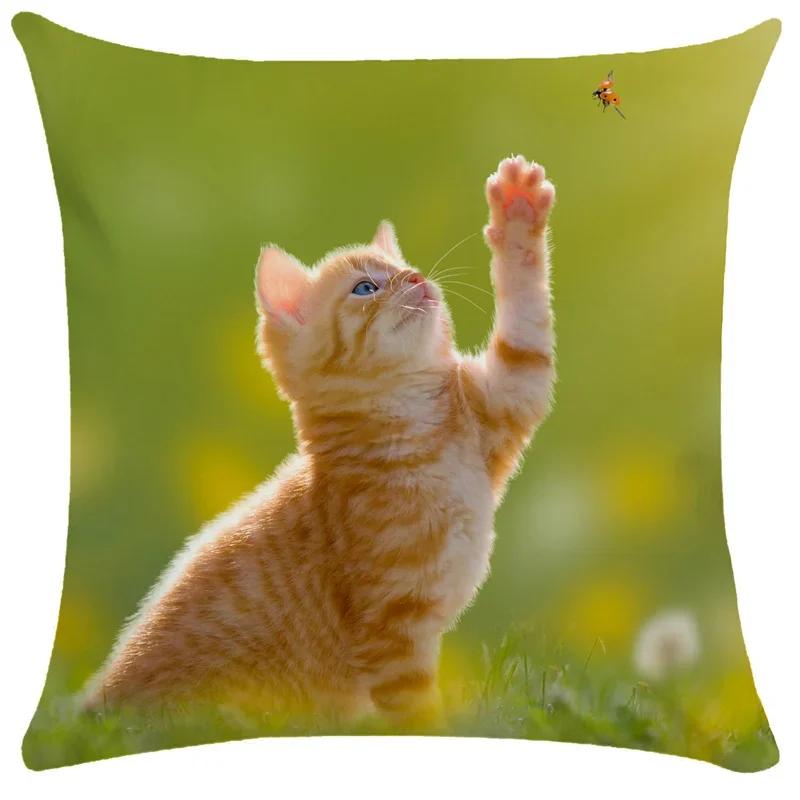 Lovely Pet Cat Pillow Cases Sleeping Bubble Black Cats Animal Cushion Cover Sofa Living Room Home Decorative Custom Pillowslip