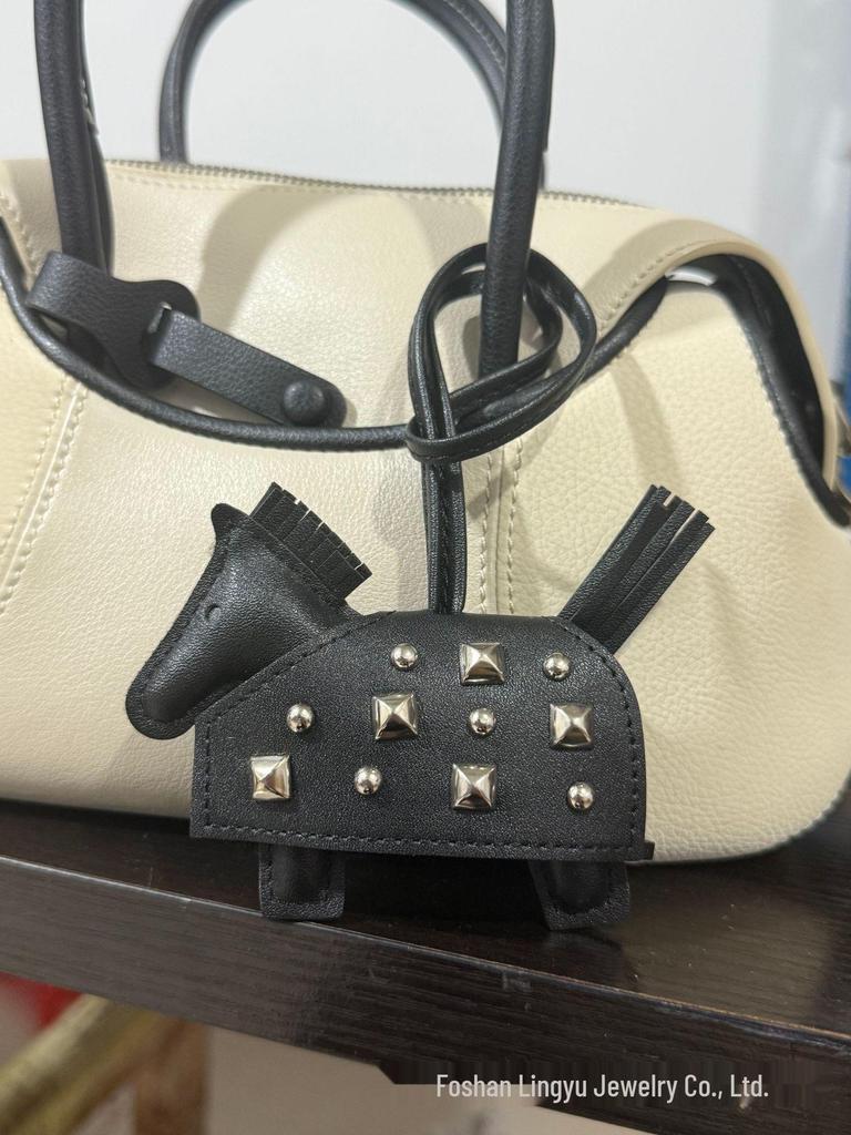 Personalized Leather Pony Bag Charm - Versatile, Cute Hanging Ornament