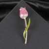 Gradient Pink Enamel Tulip Brooch Luxury Flower Pin Elegant Women Accessory for Bridesmaid Dress Wedding Party