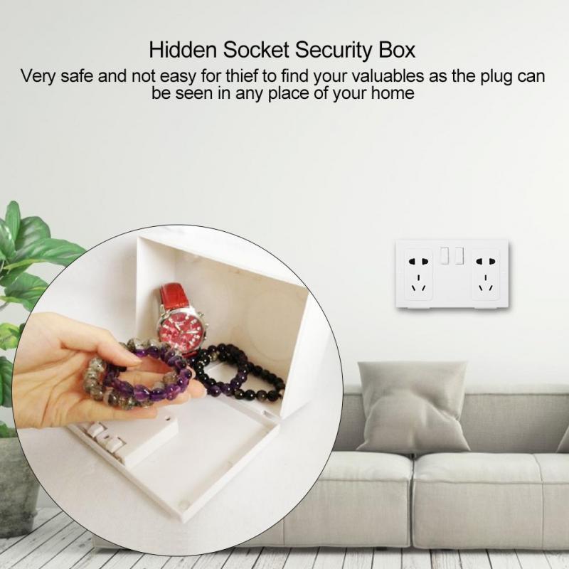 Hidden Wall Safe Secret Stash Electrical Plug Screw Key Lock Metal Small Box