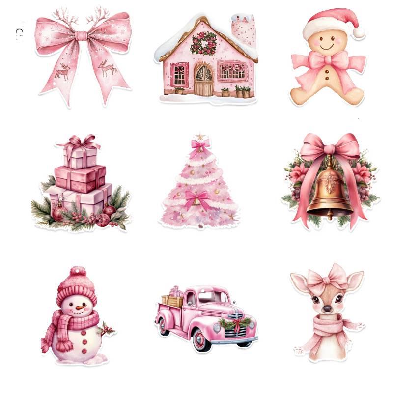 Pink Honeycomb Christmas Party Table Decorations Set