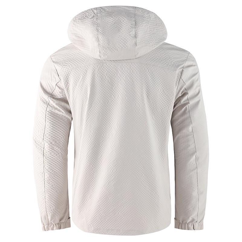 Men's Solid Color Hooded Casual Jacket for Spring/Autumn - European/American Size