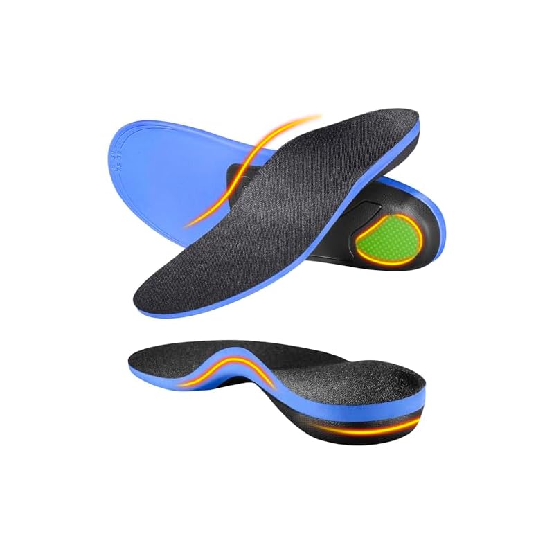 Physical Therapist-Supervised Insoles with 4-Layer Shock Absorption, Arch Support, Shock Absorption for Standing Work, Sports, Men's and Women's,