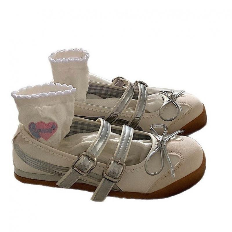 

Модные балетки в милом стиле, одинарные туфли, лето 2025, французская ниша, дышащие, мягкая подошва, повседневные, универсальные туфли Мэри Джейн 40 бежевый