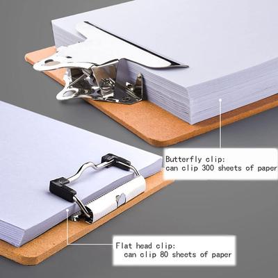 Portablocco A4,Portablocco in Legno,Durevole e Robusto,con Foro per Appendere,Clip in Metallo a Basso Profilo,per Lavoro d'Ufficio Aula Affari