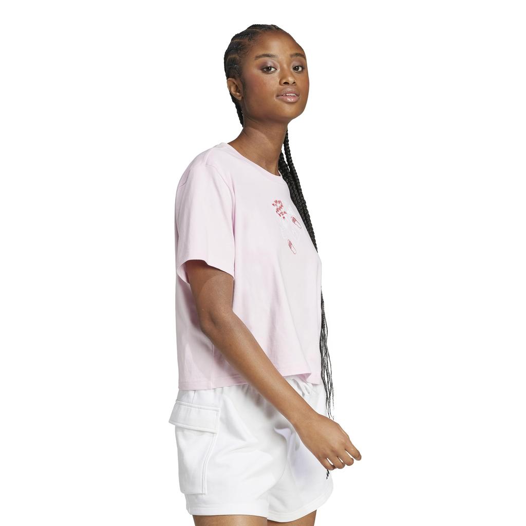 Adidas Short Sleeve Embroidery Graphic JVJ06 Clear Pink Women's T-Shirt (JV6088)