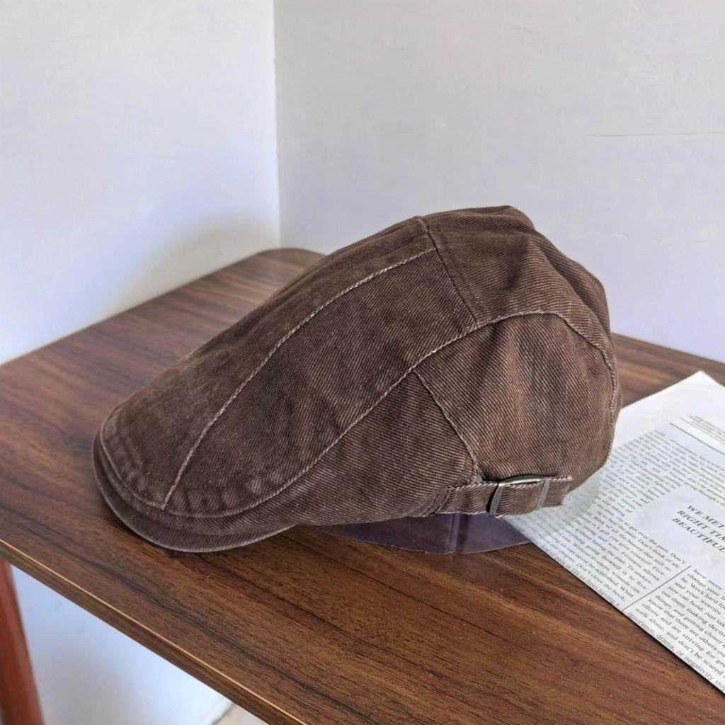 Big head circumference, small face, washed cotton, forward-looking granny hat, men's and women's k-style casual reverse wearing beilei trendy