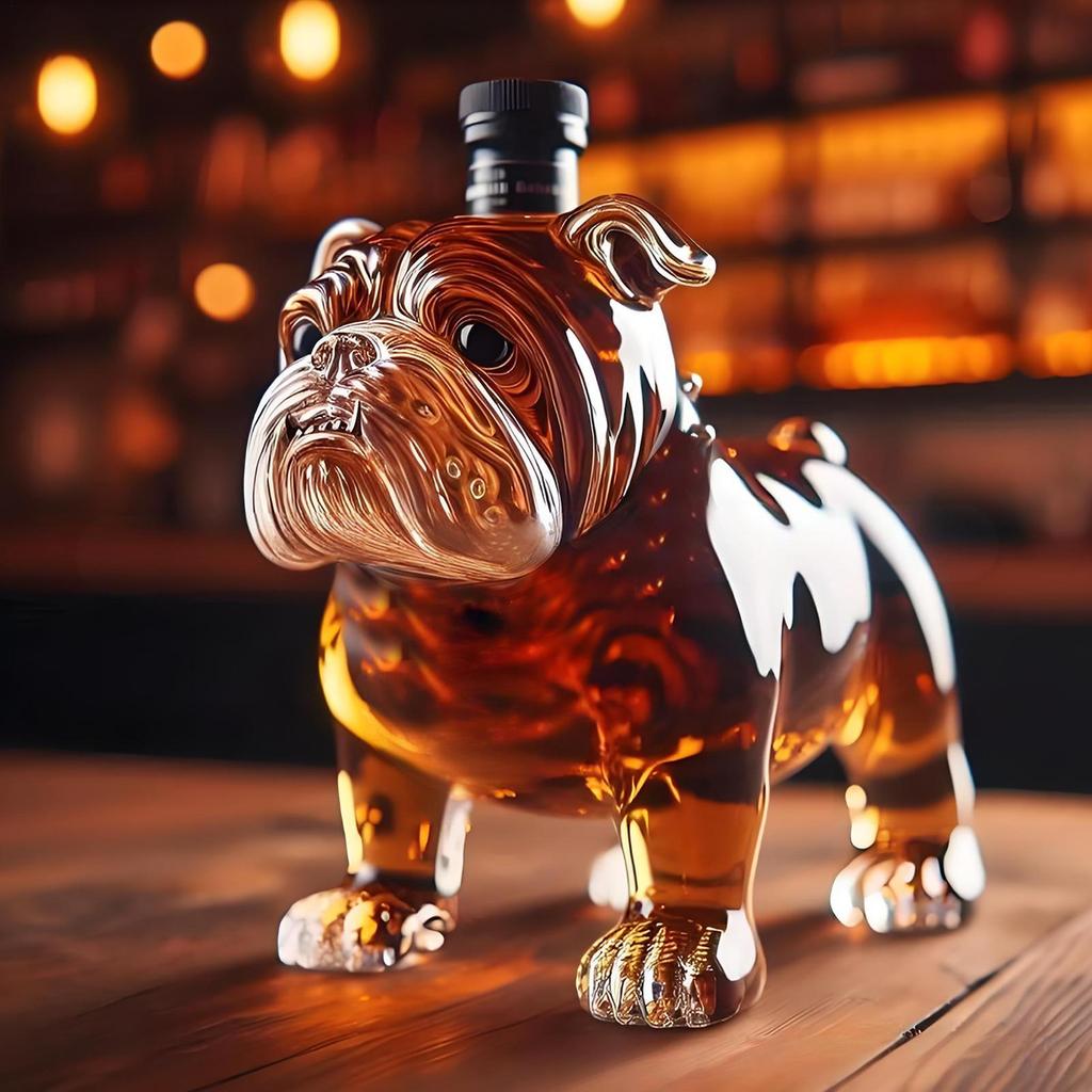 Funny Glass Whiskey Bottle Collectible Novelty Whiskey Decanter Bulldog Shape Whiskey Bottle Decanter For Men Father