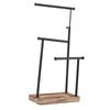 3 Tier Jewelry Organizer Stand Metal Extendable Necklace Holder Display with Wooden Base for Earrings Bracelets Rings Room Decor