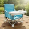 Foldable Feeding Chair Metal Frame Children's Padded Portable Sky Blue