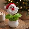Handmade Wool Desktop Decorations Hand Crochet Potted Christmas Tree, Creative Knitted Plant, Mini Handcrafted Holiday Ornaments Cute Home Decorations