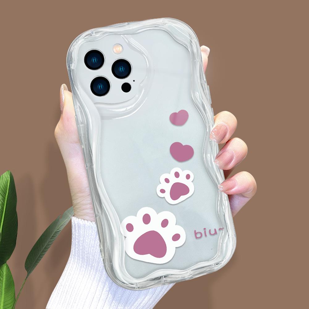 Cartoon-Muster Creme Textur Gehäuse Wellenrand Weiche Silikonhülle Handyhülle für IPhone Samsung Huawei Honor Xiaomi Redmi Infinix Tecno